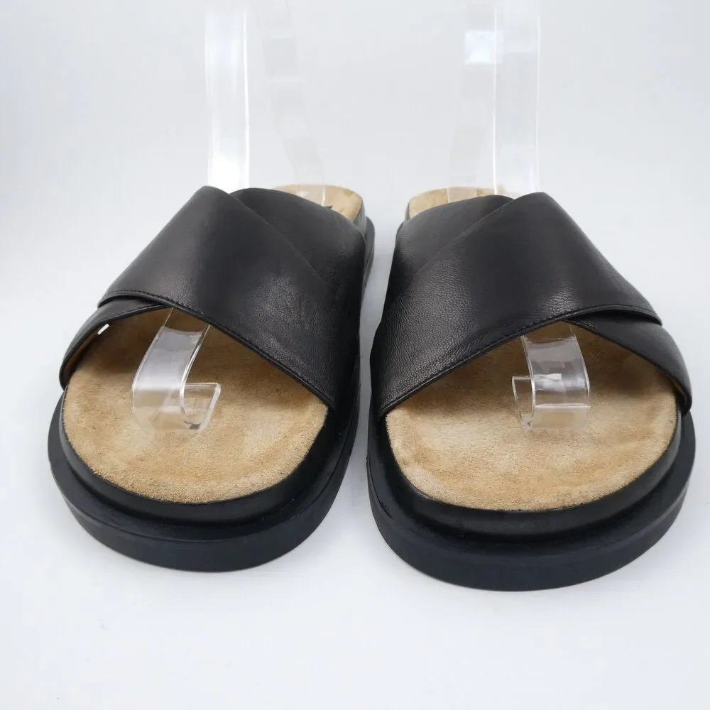 LABUCQ Mo Slide Black Nappa Cross Sandals Women's Sz US:7.5 - EU:38 Retail $350